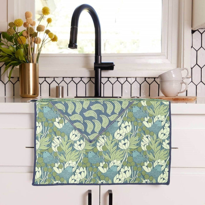 Chickadee blu Kitchen Tea Towel TEATOWEL - rockflowerpaper