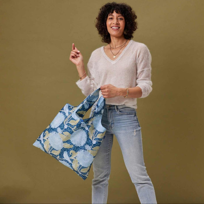 Chrysanthemum blu Reusable Shopping Bag Reusable Shopping Bag - rockflowerpaper