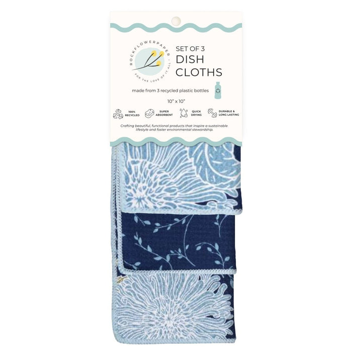 Chrysanthemum Eco Dish Cloth (Set of 3) Reusable Dish Cloth - rockflowerpaper
