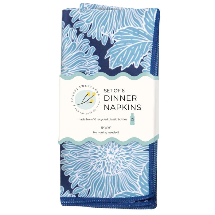 Chrysanthemum Flower Eco Dinner Napkins (Set of 6) Dinner Napkin - rockflowerpaper