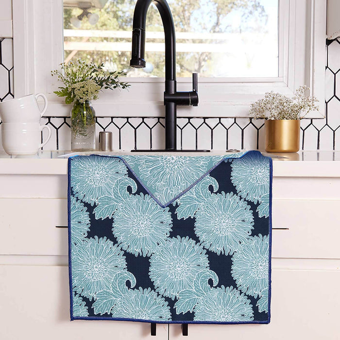 Chrysanthemum Flower Eco Kitchen Tea Towel
