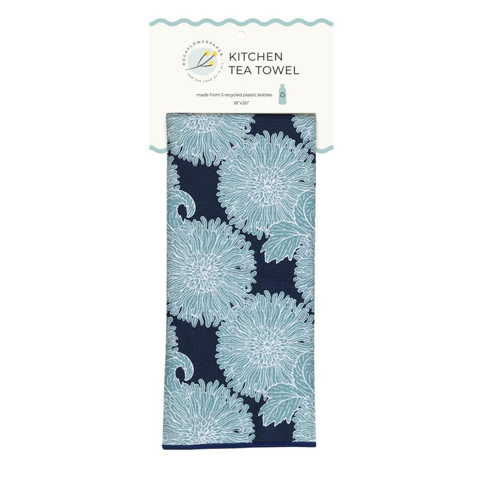 Chrysanthemum Flower Eco Kitchen Tea Towel Tea Towel - rockflowerpaper