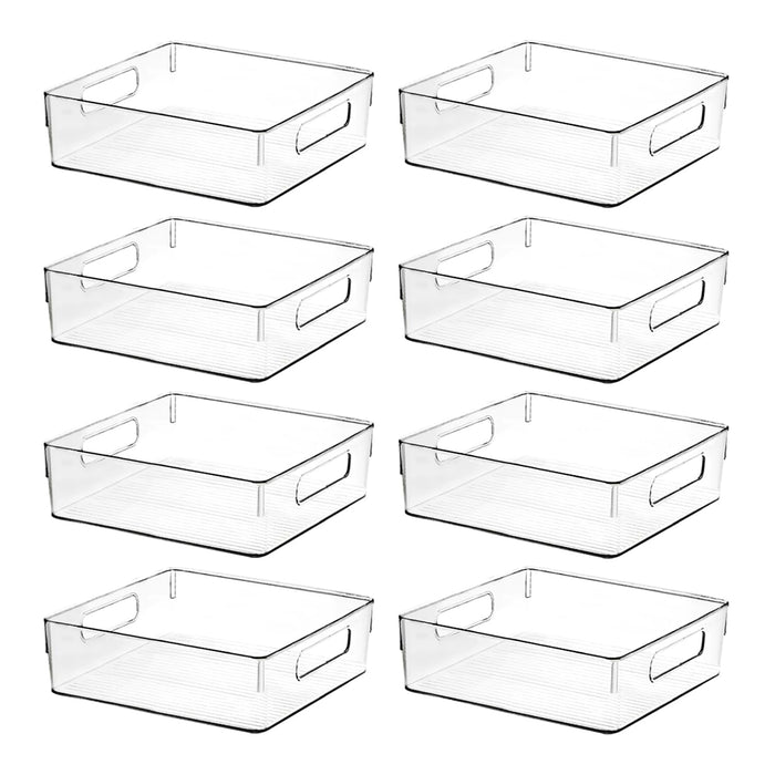 Clear Plastic Storage Bins, Home Bathroom Laundry Room Freezer Refrigerator Pantry Organizers and Storage Containers Fridge Organizer Bins Kitchen Organization Cabinet Medicine Bin for organizing