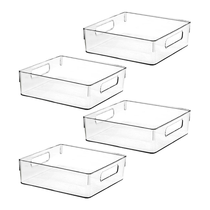 Clear Plastic Storage Bins, Home Bathroom Laundry Room Freezer Refrigerator Pantry Organizers and Storage Containers Fridge Organizer Bins Kitchen Organization Cabinet Medicine Bin for organizing