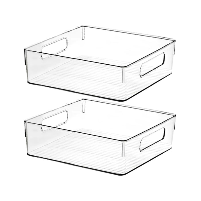 Clear Plastic Storage Bins, Home Bathroom Laundry Room Freezer Refrigerator Pantry Organizers and Storage Containers Fridge Organizer Bins Kitchen Organization Cabinet Medicine Bin for organizing