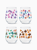 Coastal Charm - RESERVE 16oz Stemless Wine Tritan™ Copolyester Glass
