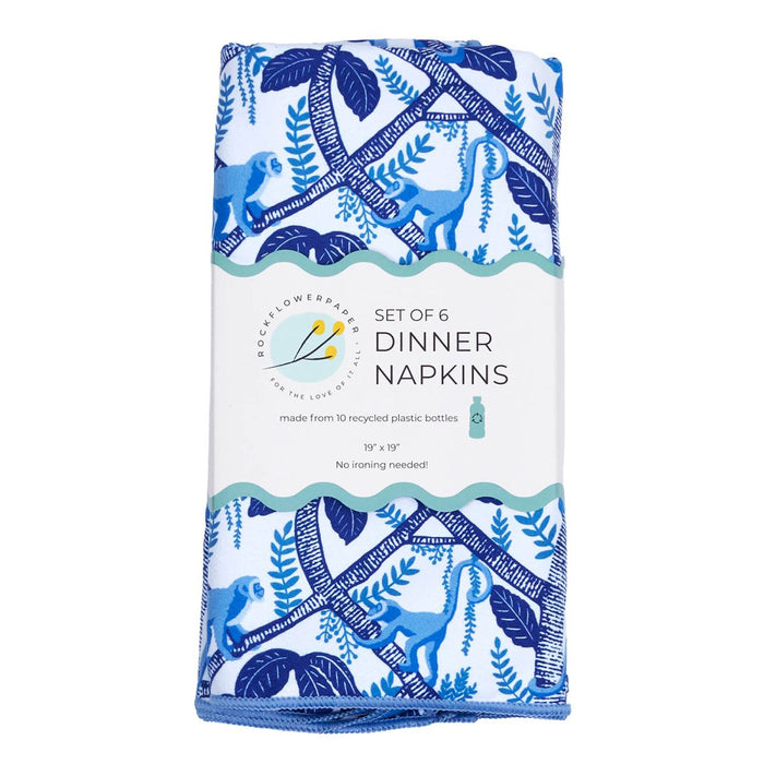 Coco Monkey Eco Dinner Napkin (Set of 6) Dinner Napkin - Rockflowerpaper