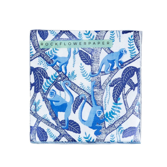 Coco Monkey Paper Cocktail Napkins (Pack of 25) Paper Cocktail Napkin - Rockflowerpaper