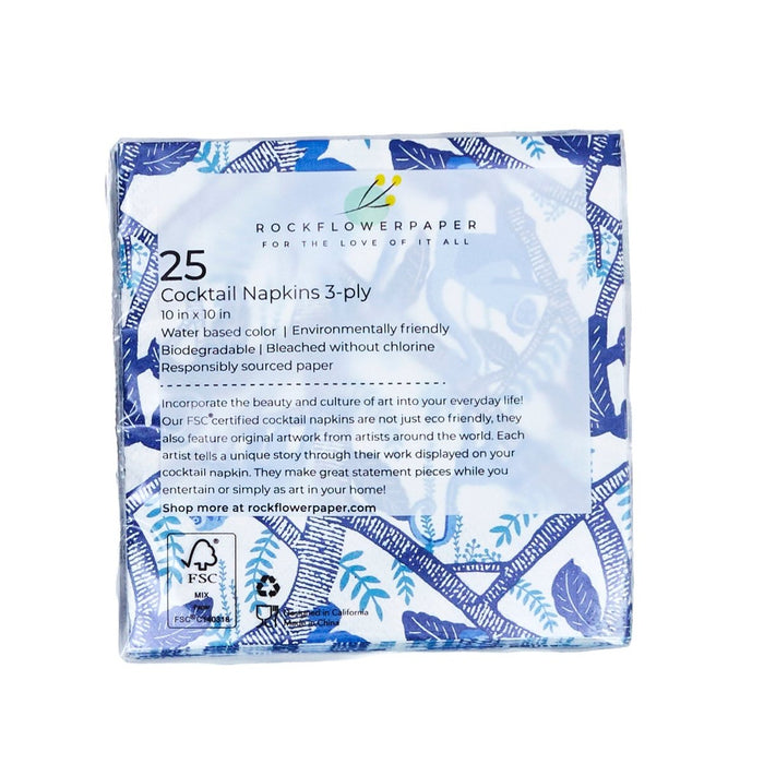 Coco Monkey Paper Cocktail Napkins (Pack of 25) Paper Cocktail Napkin - Rockflowerpaper
