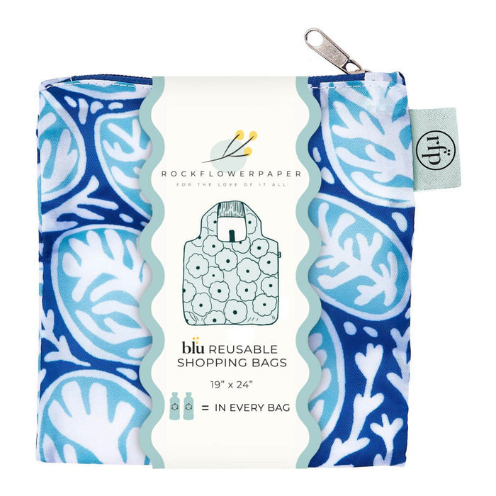 Coral Garden blu Reusable Shopping Bag Reusable Shopping Bag - rockflowerpaper