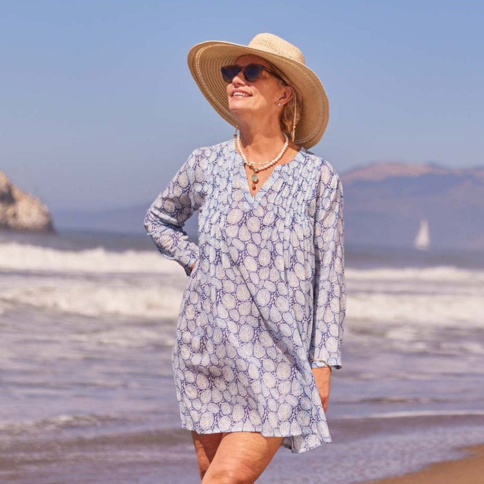 Coral Garden Pintuck Beach Cover Up Swim Cover Up - rockflowerpaper