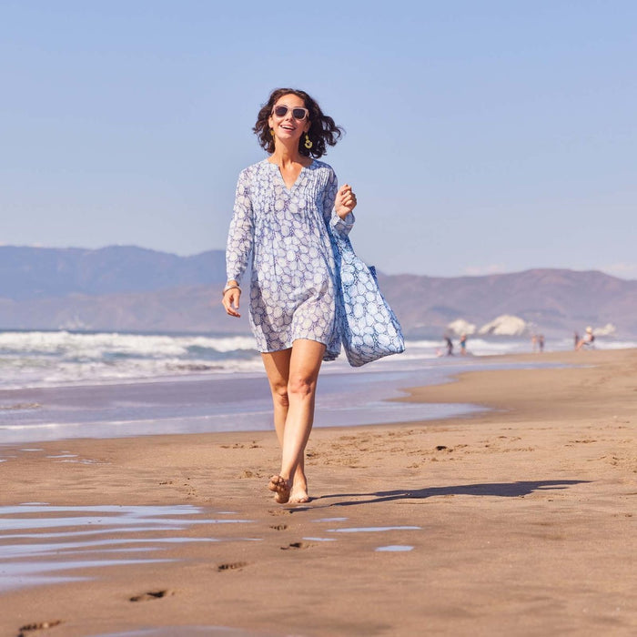 Coral Garden Pintuck Beach Cover Up Swim Cover Up - rockflowerpaper