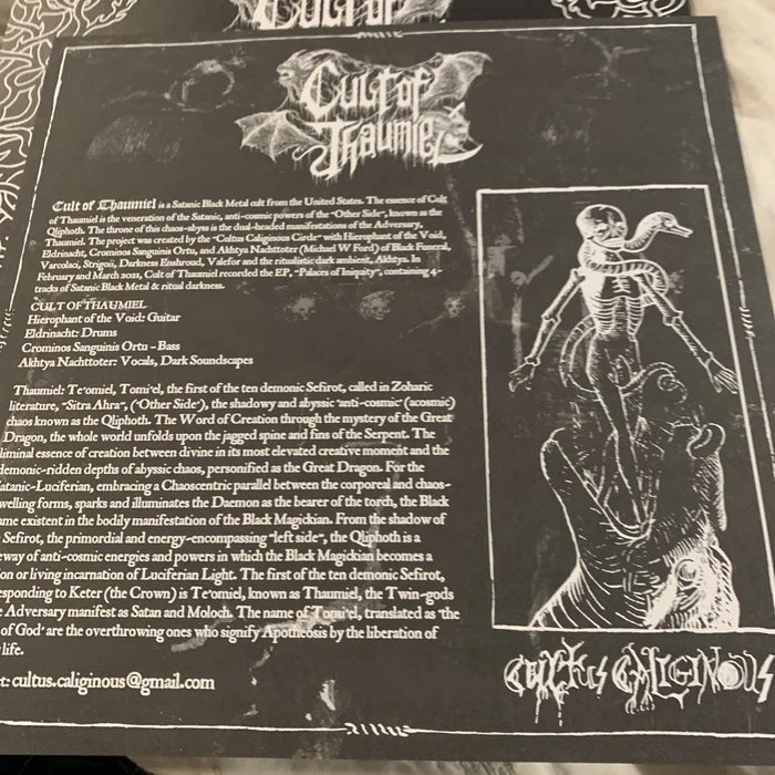 Cult Of Thaumiel – Palaces of Iniquity 12" LP (Black Funeral members - Cult black metal)