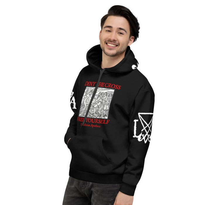 Deny the Cross - Free Yourself Satanic Unisex Hoodie - The Luciferian Apotheca