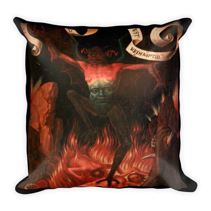 Devil at the Mouth of Hell Square Pillow - The Luciferian Apotheca