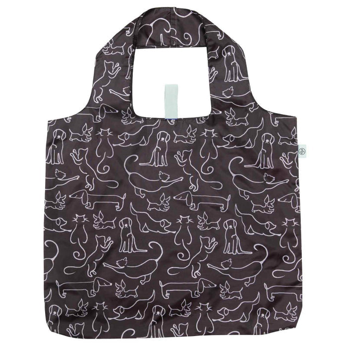 Dog And Cat blu Reusable Shopping Bag Reusable Shopping Bag - Rockflowerpaper