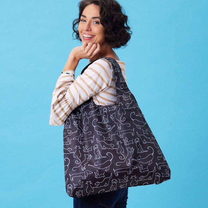 Dog And Cat Blu Bag Reusable Shopping Bag - Machine Washable Reusable Shopping Bag - rockflowerpaper