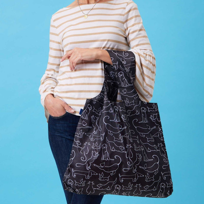 Dog And Cat Blu Bag Reusable Shopping Bag - Machine Washable Reusable Shopping Bag - rockflowerpaper