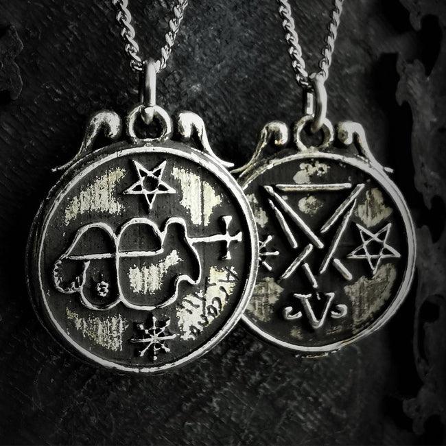 Double sided sigil of Lucifer and Clauneck Pendant - The Luciferian Apotheca
