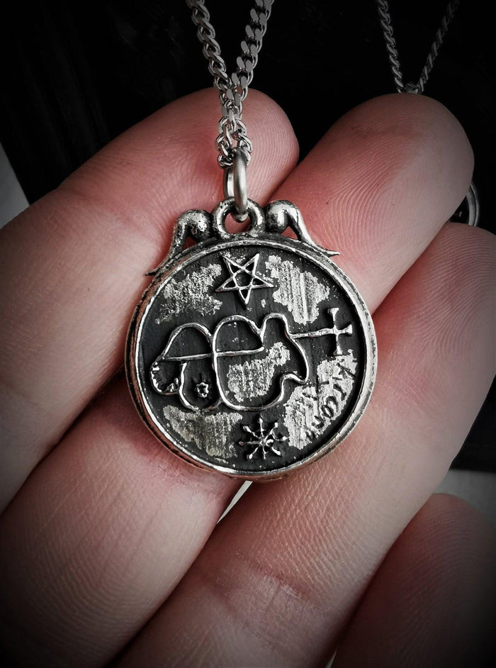 Double sided sigil of Lucifer and Clauneck Pendant - The Luciferian Apotheca