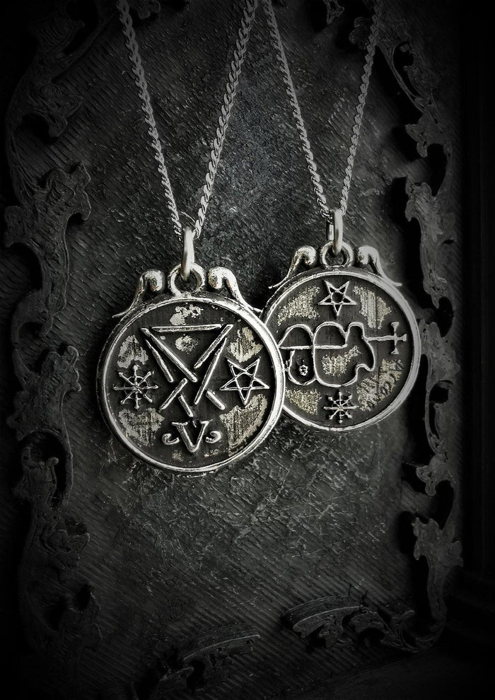 Double sided sigil of Lucifer and Clauneck Pendant - The Luciferian Apotheca