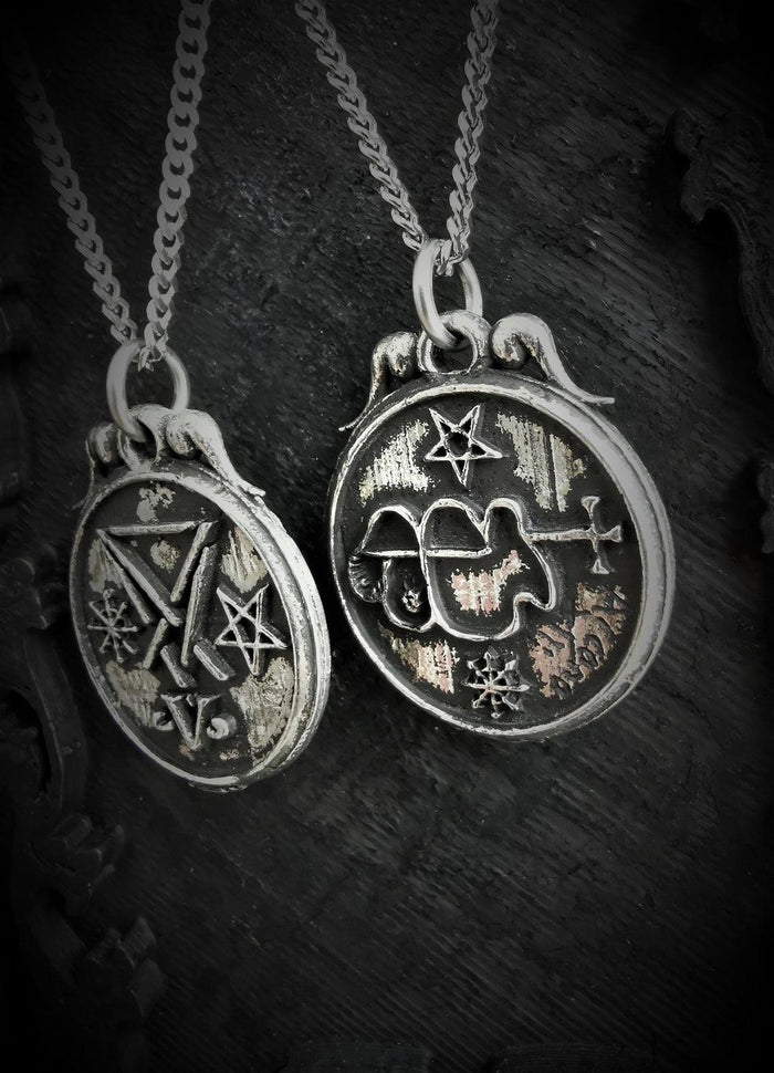 Double sided sigil of Lucifer and Clauneck Pendant - The Luciferian Apotheca
