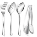 E-far Large Serving Utensils Set of 8, Buffet Serving Spoons Forks Tongs