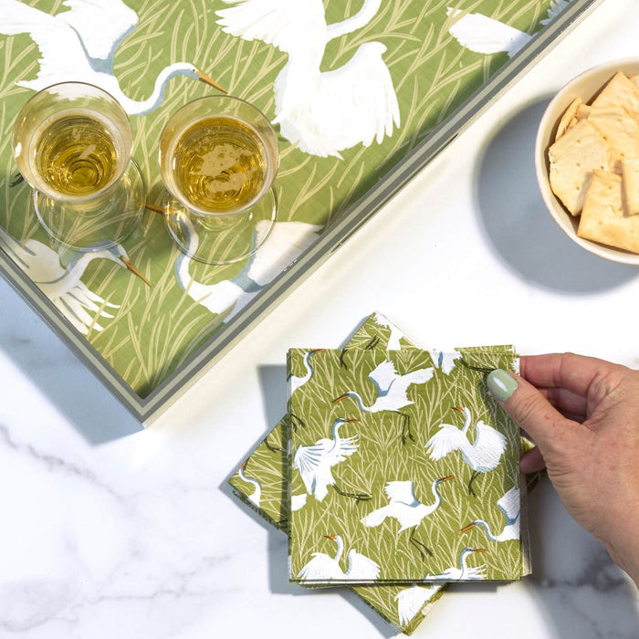 Egret & Reed Paper Cocktail Napkins (Pack of 25) Paper Cocktail Napkin - Rockflowerpaper