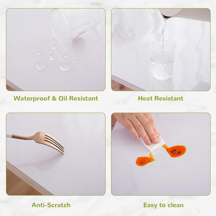 Eisdroma 13 x 16 Inch Clear Table Protector - 1.5mm Thick Plastic Vinyl Table Mat for Desks