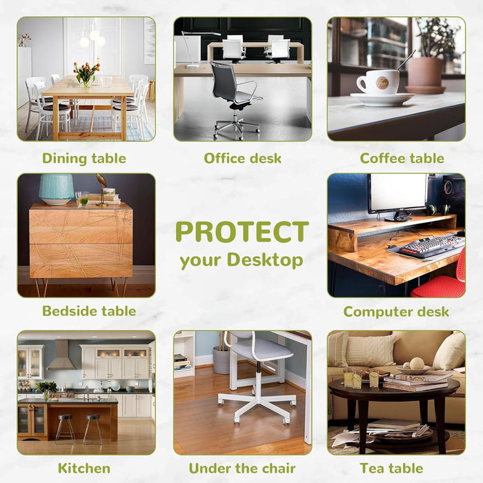 Eisdroma 13 x 16 Inch Clear Table Protector - 1.5mm Thick Plastic Vinyl Table Mat for Desks