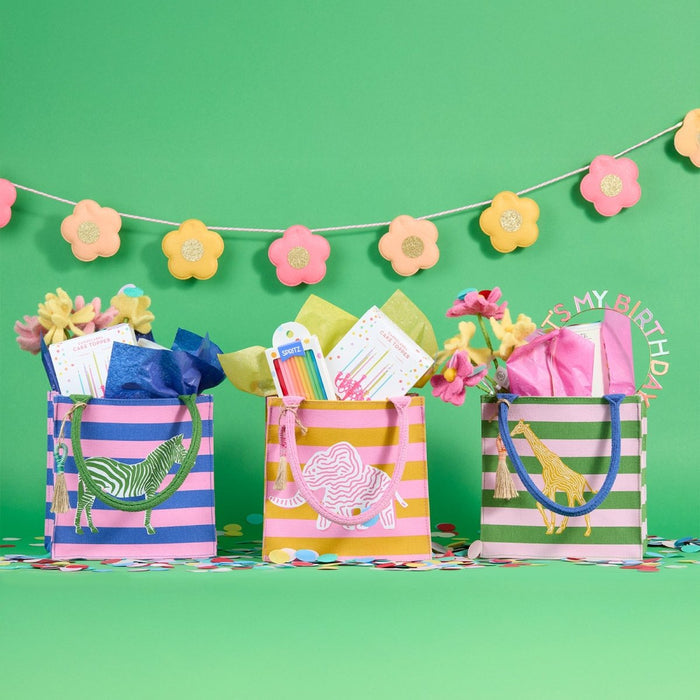 Elephant Stripe Reusable Itsy Bitsy Gift Bag Gift Bag - Rockflowerpaper