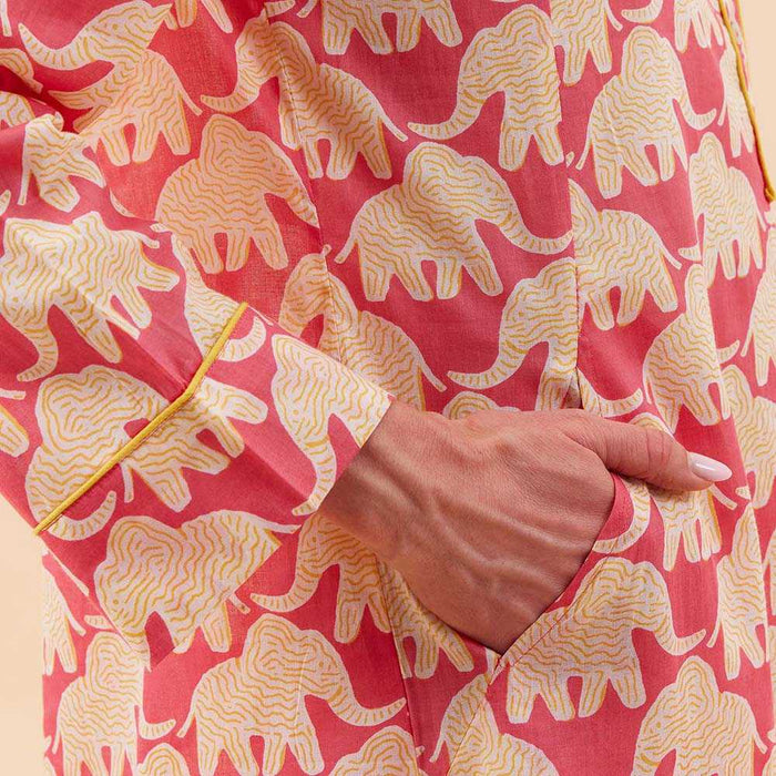 Elephants Pink Night Shirt Sleep Shirt - rockflowerpaper
