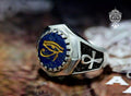 Eye of Horus Lapis Lazuli ring Sterling Silver .925 - The Luciferian Apotheca