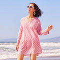 Fifer Pink Pintuck Beach Cover Up Swim Cover Up - rockflowerpaper