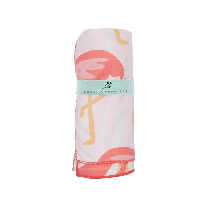 Flamingo Pink Reversible Eco Beach Towel Beach Towel - rockflowerpaper