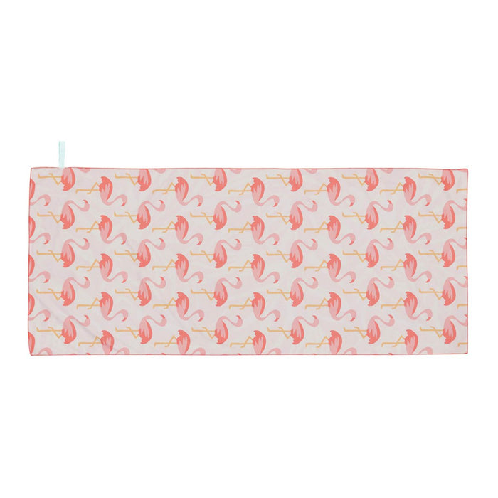 Flamingo Pink Reversible Eco Beach Towel Beach Towel - rockflowerpaper