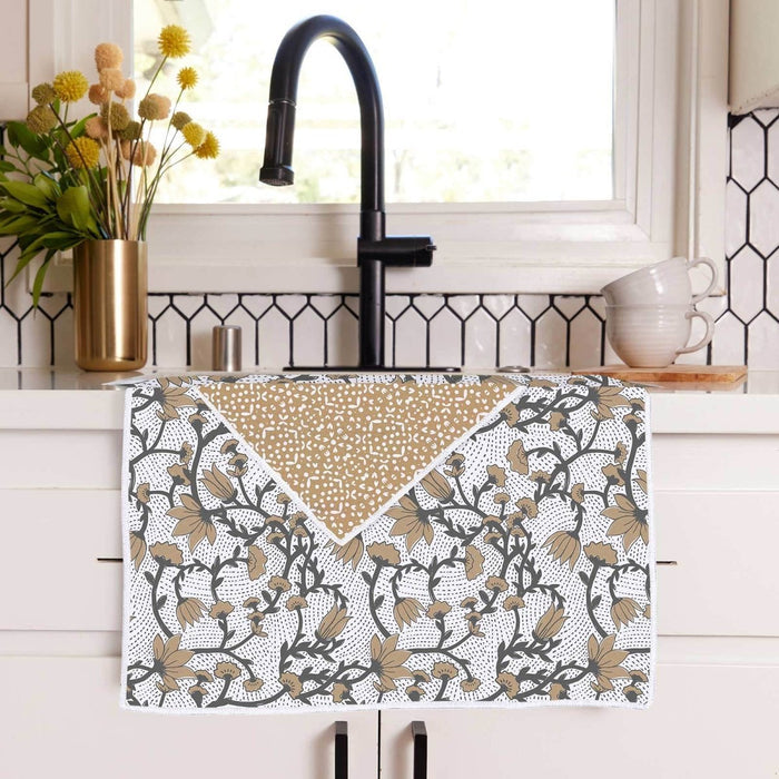 Fleur Tan Eco Kitchen Tea Towel Tea Towel - rockflowerpaper
