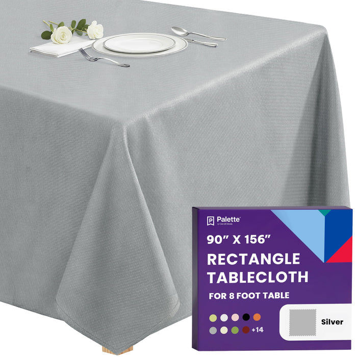 Gee Di Moda Rectangle Tablecloth - 90 x 156 Inch Chocolate Table Cloth for 8 Foot Tables with Floor-Length Drop - Heavy Duty Washable Fabric for Holiday Party, Dinner, Weddings & Baby Shower
