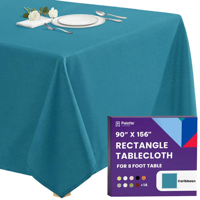 Gee Di Moda Rectangle Tablecloth - 90 x 156 Inch Chocolate Table Cloth for 8 Foot Tables with Floor-Length Drop - Heavy Duty Washable Fabric for Holiday Party, Dinner, Weddings & Baby Shower