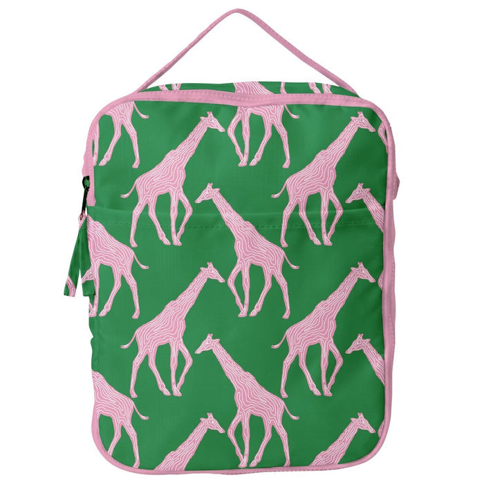 Giraffe Pink & Green Lunch Tote Lunch Tote - Rockflowerpaper