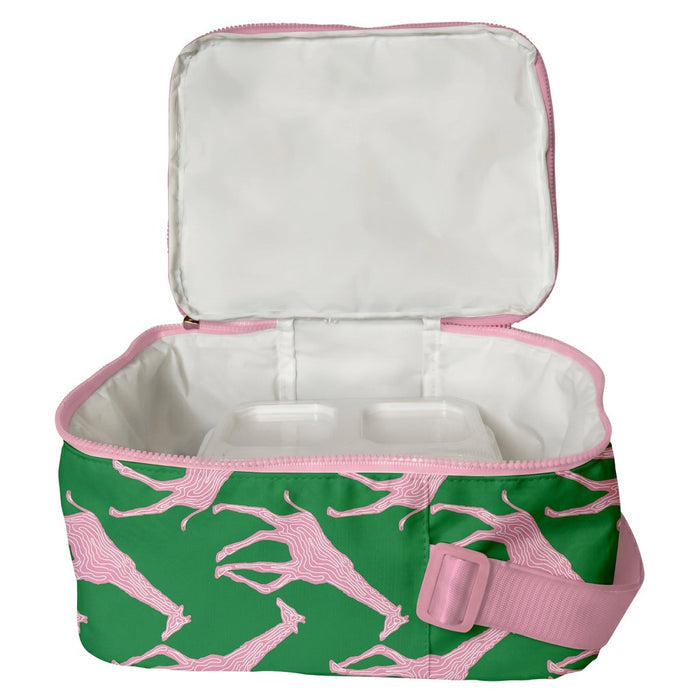 Giraffe Pink & Green Lunch Tote Lunch Tote - Rockflowerpaper