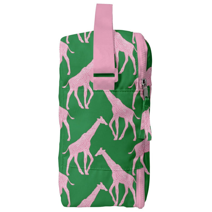 Giraffe Pink & Green Lunch Tote Lunch Tote - Rockflowerpaper