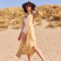 Giraffe Tan Cotton Long Shirt Dress Swim Cover Up - rockflowerpaper