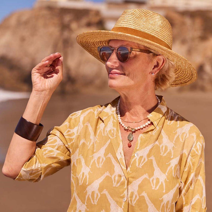 Giraffe Tan Cotton Long Shirt Dress Swim Cover Up - rockflowerpaper