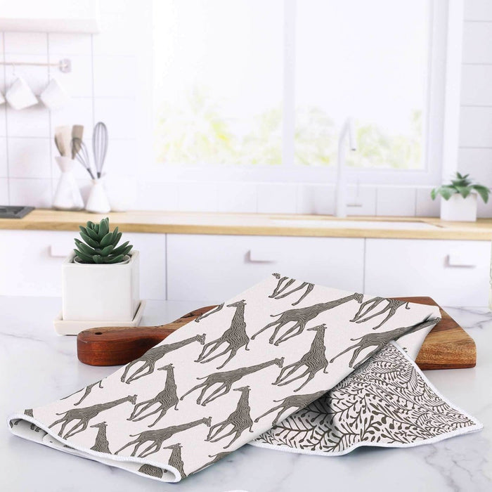Giraffe Tan Eco Kitchen Tea Towel Tea Towel - rockflowerpaper