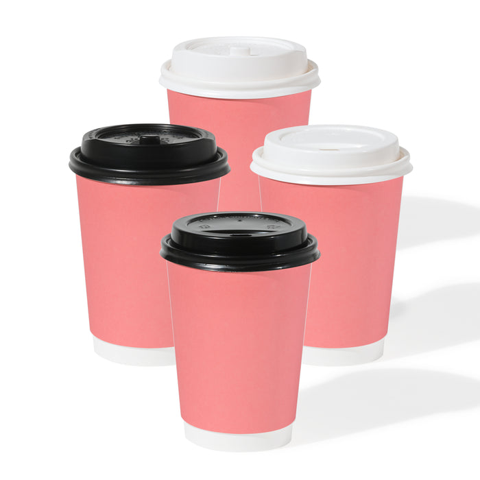 GO 12oz Double Wall Paper Blush Pink Cup Bundle with Lids