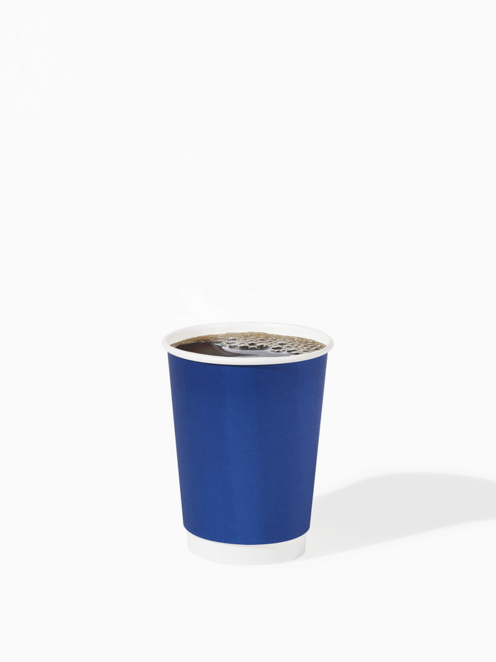 GO 12oz Double Wall Paper Cobalt Blue Cup Bundle with Lids