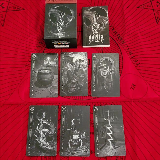 Goetia Tarot in Darkness Deck | Occult Divination Cards with Lilith & Lucifer | 78-Card Dark Esoteric Set by Fabio Listrani