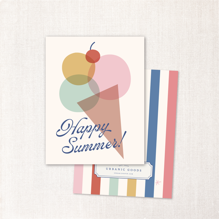 happy summer ice cream cone card