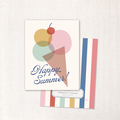 happy summer ice cream cone card